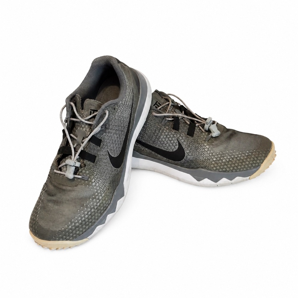 Nike Tiger Woods TW 15 Golf Shoes Mens 9 Grey Black 704884-002 Mesh Spiked